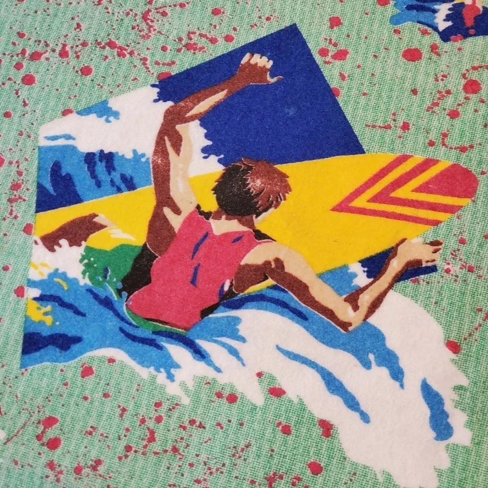 90s Felt Wool Blend Surfer‎ Rug Tapestry